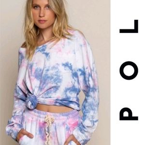 Hand Dip Dyed Obsessed or Not Cotton Sweatshirt, Galaxy Fantasy Splash POL